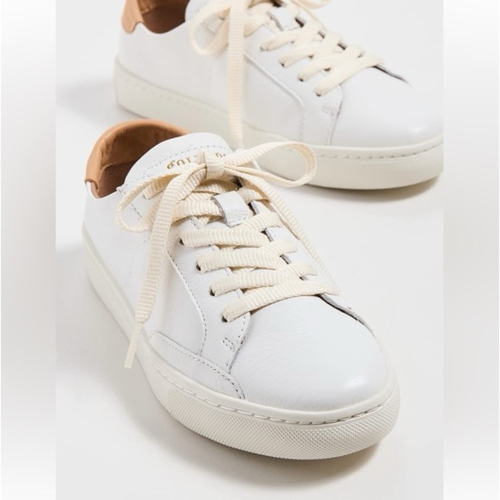 Soludos Ibiza Classic Lace Up Sneakers, color cream, Size 8.